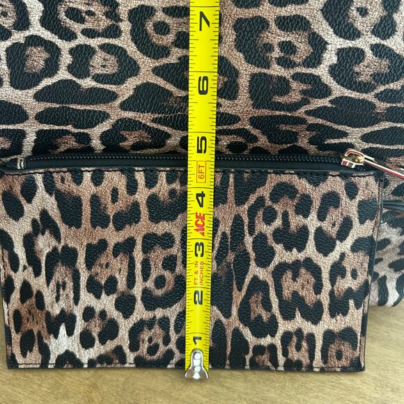 Black & leopard print inside Faux Leather Carry-all slouchy bag + two small bags - Picture 10 of 10